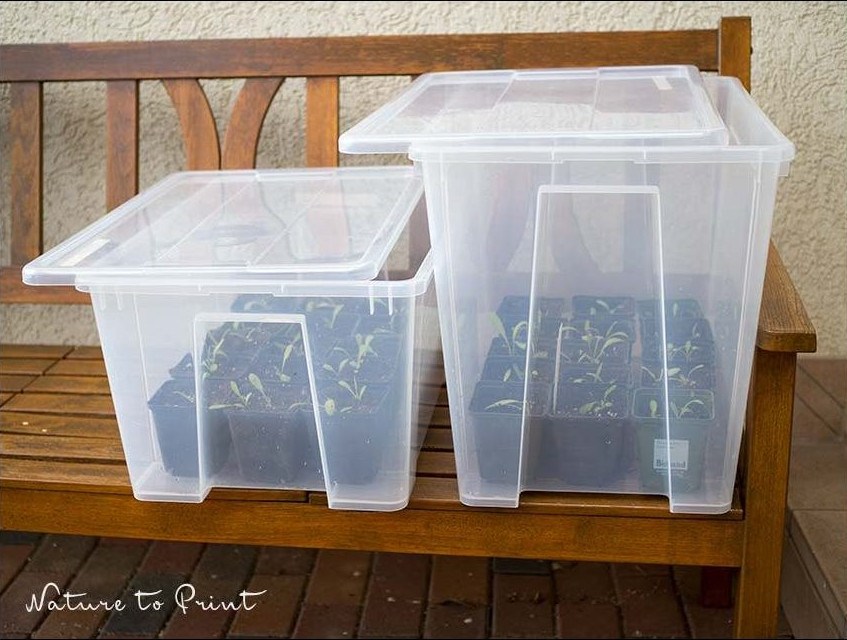 Praktische Aufbewahrungskisten ersetzen ein Frühbeet