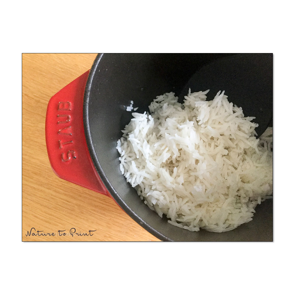 Lockeren Reis kochen in der Reis-Cocotte 