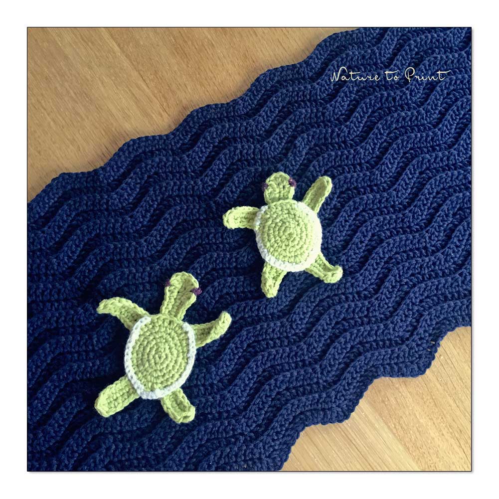 Gehäkelte Babydecke Schildkröte. Turtle Beach Blanket Teil 1