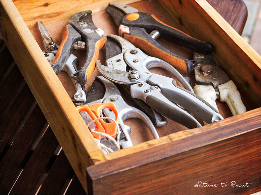 Gartenscheren gehören in einen abgesperrten Gartenschrank
